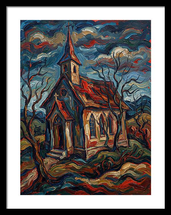Country Church In Expressionist Style