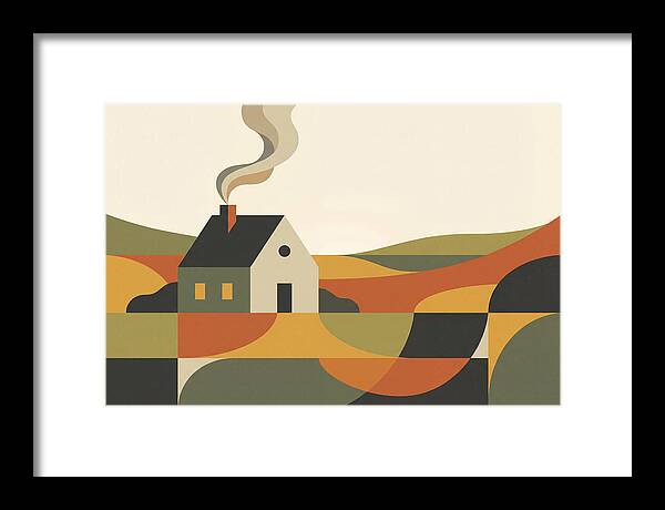 Country Cottage With Smoke Rising