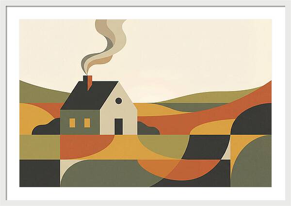 Country Cottage With Smoke Rising