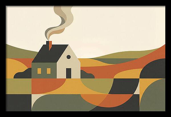 Country Cottage With Smoke Rising