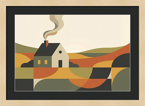 Country Cottage With Smoke Rising
