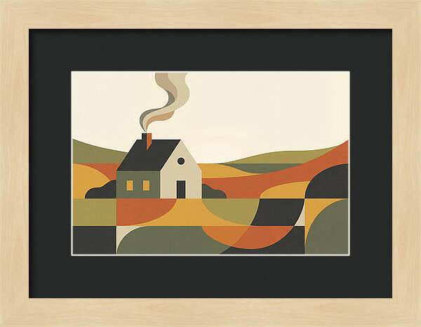 Country Cottage With Smoke Rising