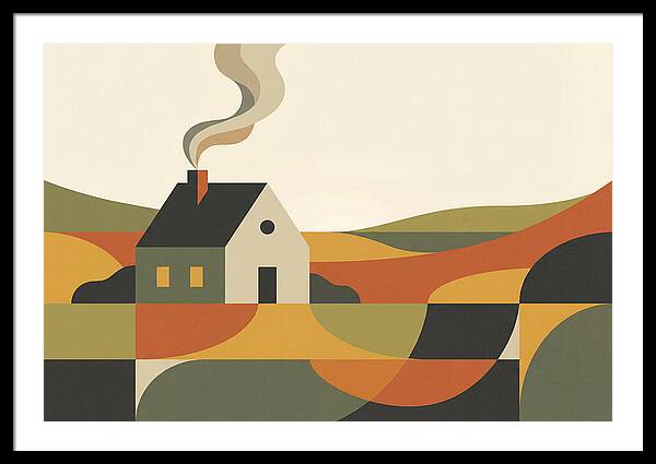 Country Cottage With Smoke Rising