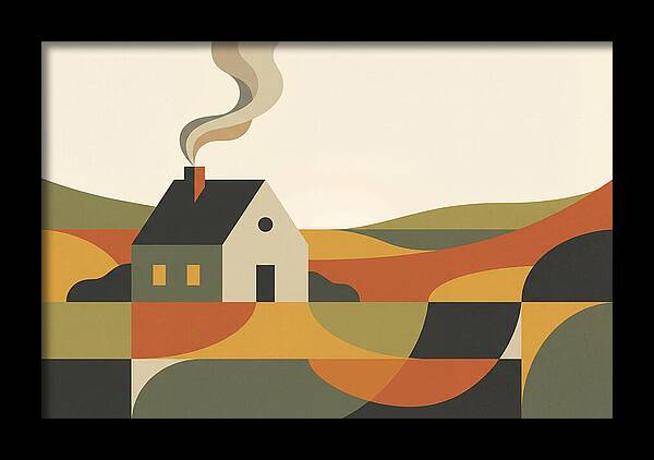 Country Cottage With Smoke Rising