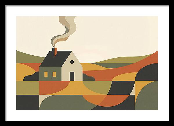 Country Cottage With Smoke Rising