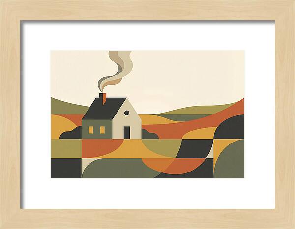 Country Cottage With Smoke Rising