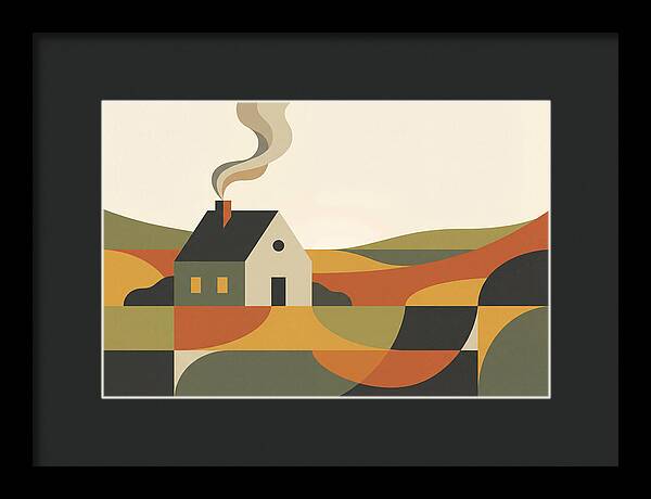 Country Cottage With Smoke Rising