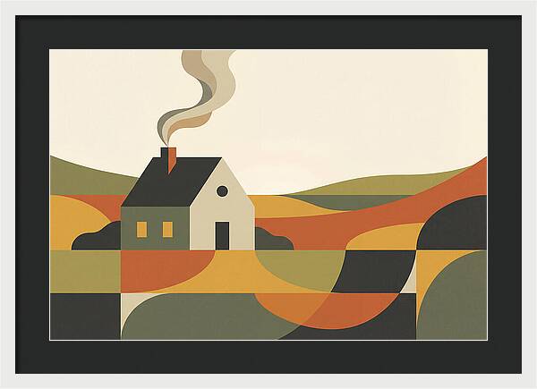 Country Cottage With Smoke Rising