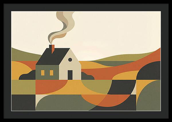 Country Cottage With Smoke Rising