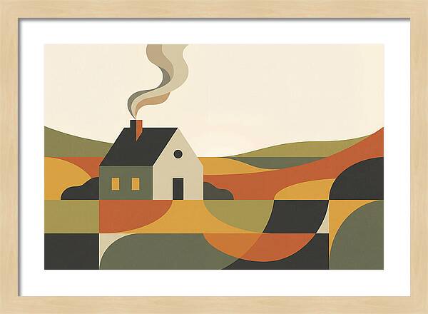 Country Cottage With Smoke Rising