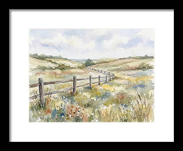 Country Fence In Watercolor