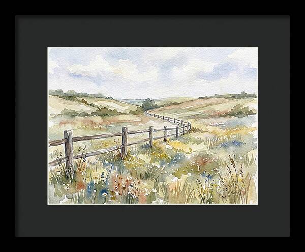 Country Fence In Watercolor