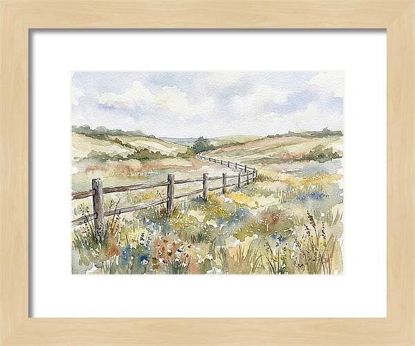 Country Fence In Watercolor