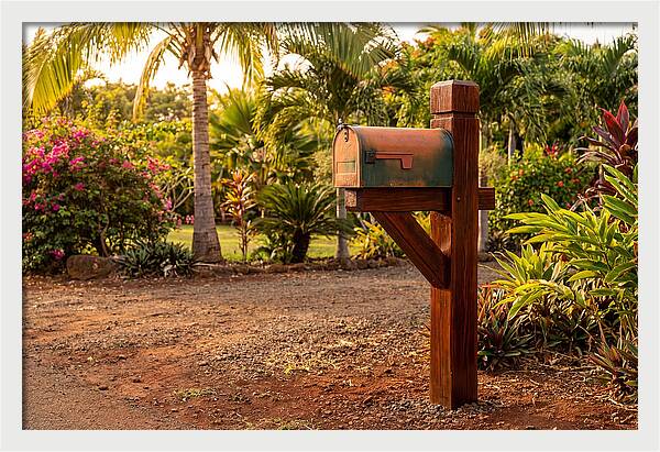Country Mailbox Amidst Lush Flora