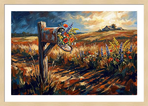 Country Mailbox With Wildflowers