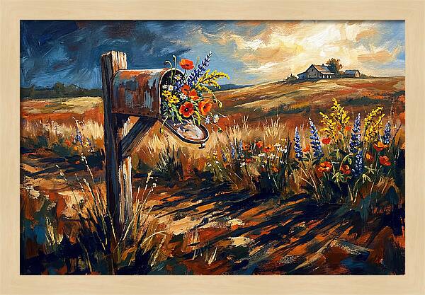 Country Mailbox With Wildflowers