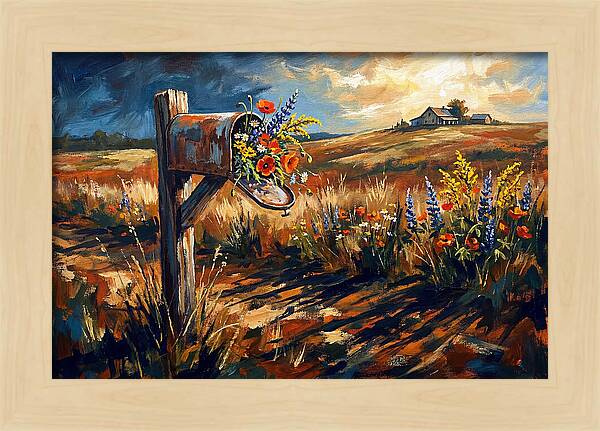 Country Mailbox With Wildflowers