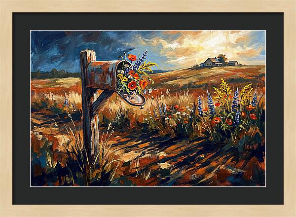Country Mailbox With Wildflowers