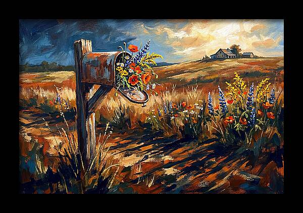 Country Mailbox With Wildflowers