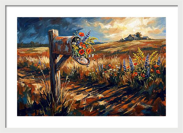 Country Mailbox With Wildflowers