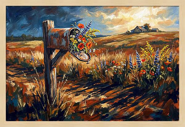 Country Mailbox With Wildflowers