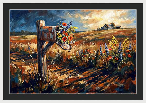 Country Mailbox With Wildflowers