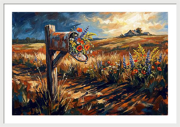 Country Mailbox With Wildflowers