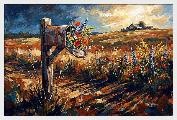 Country Mailbox With Wildflowers