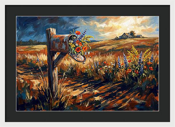 Country Mailbox With Wildflowers