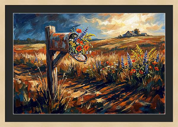 Country Mailbox With Wildflowers