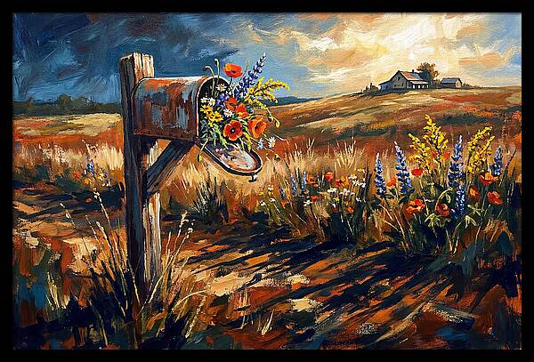 Country Mailbox With Wildflowers