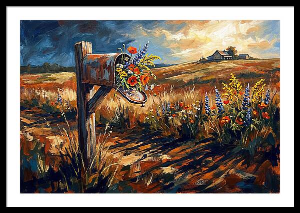 Country Mailbox With Wildflowers