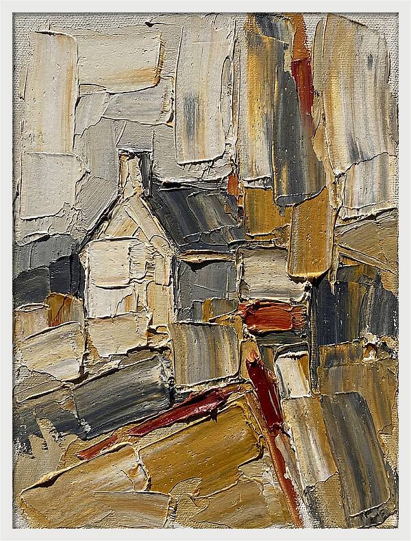 Countryside Cottage In Palette Knife