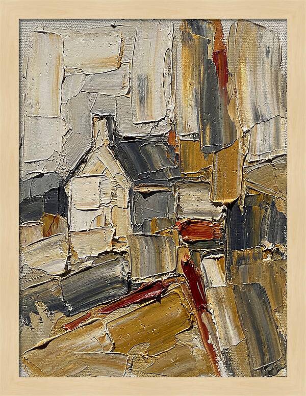 Countryside Cottage In Palette Knife