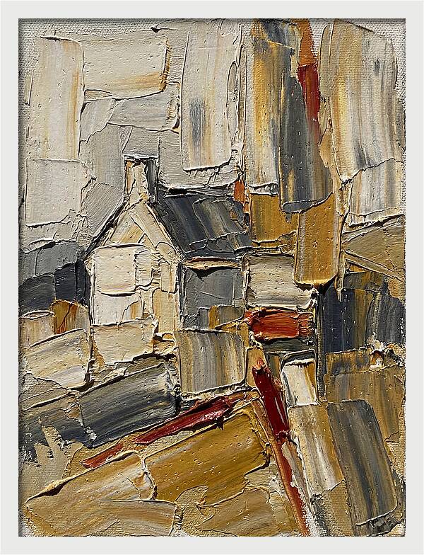 Countryside Cottage In Palette Knife