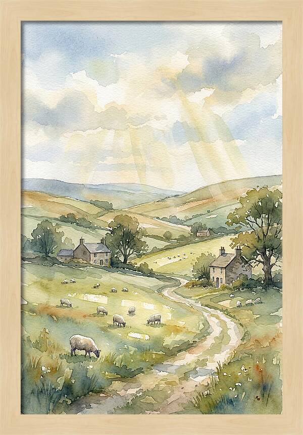 Countryside Serenity In Watercolor