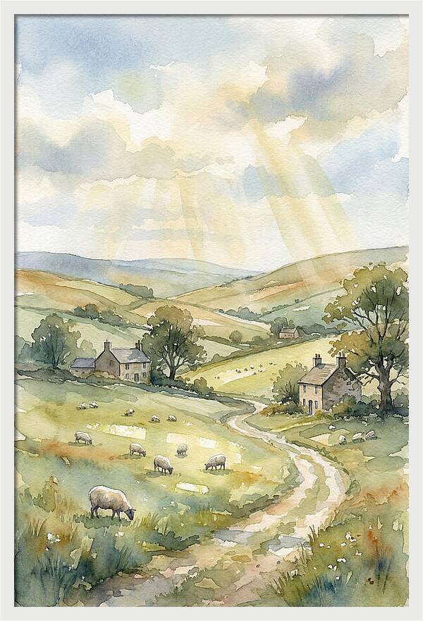 Countryside Serenity In Watercolor