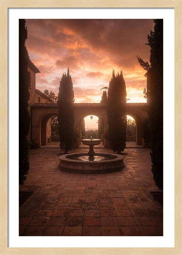 Courtyard Serenity At Dusk