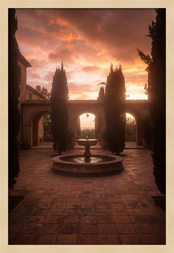 Courtyard Serenity At Dusk