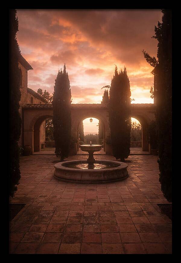 Courtyard Serenity At Dusk