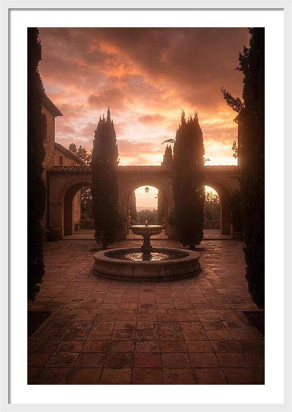 Courtyard Serenity At Dusk
