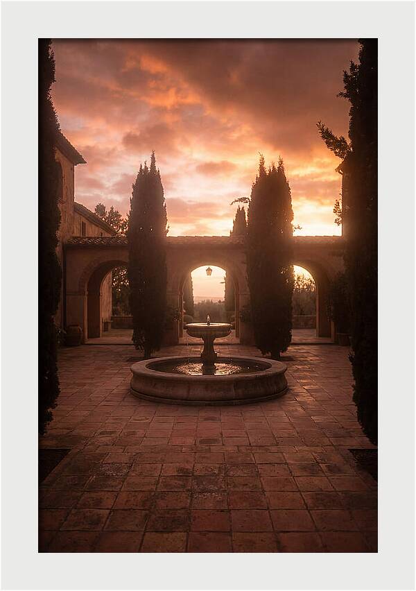 Courtyard Serenity At Dusk