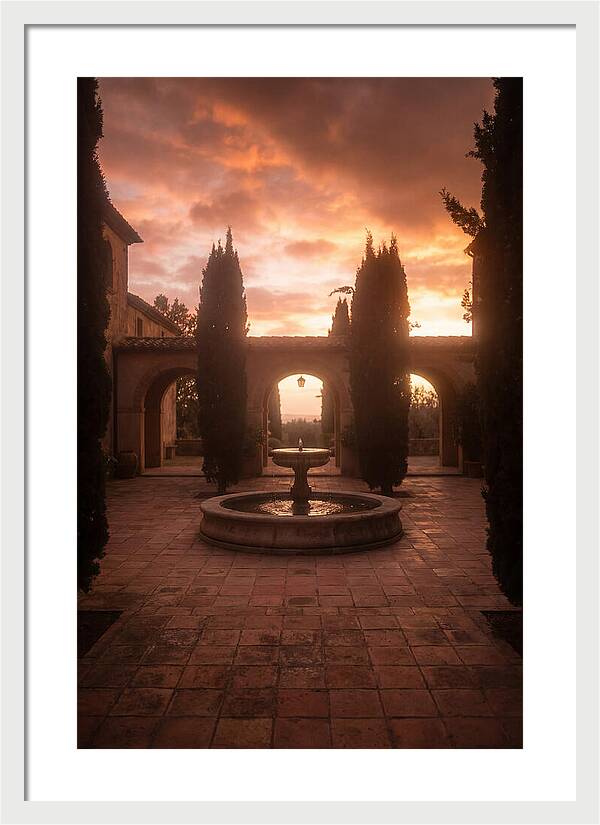 Courtyard Serenity At Dusk