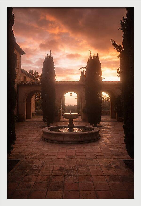 Courtyard Serenity At Dusk