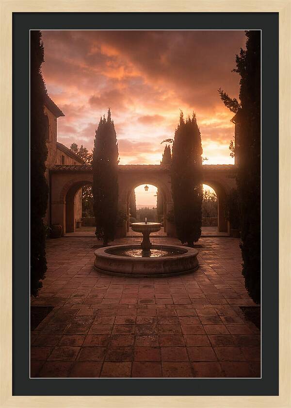 Courtyard Serenity At Dusk