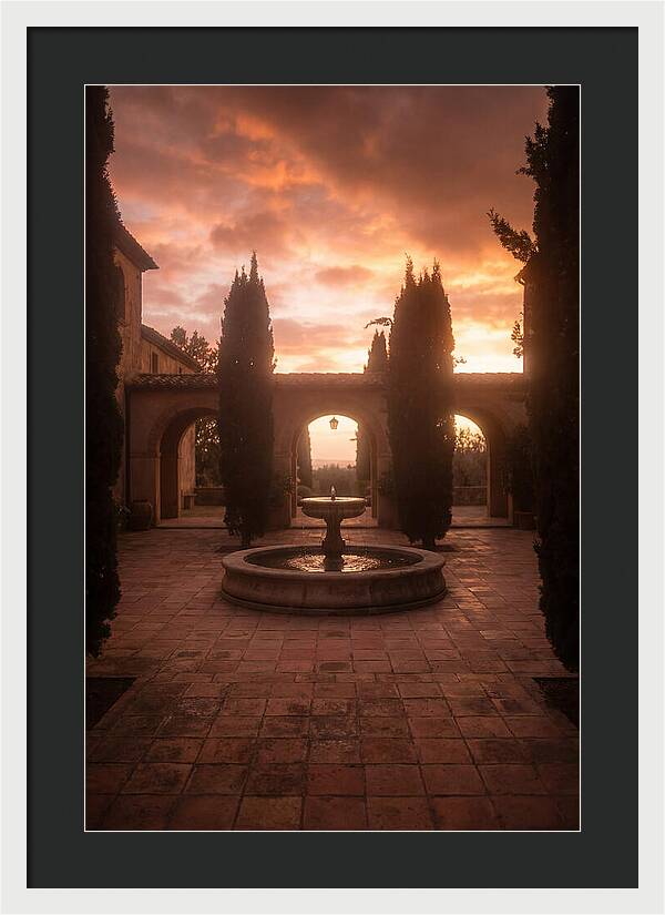 Courtyard Serenity At Dusk