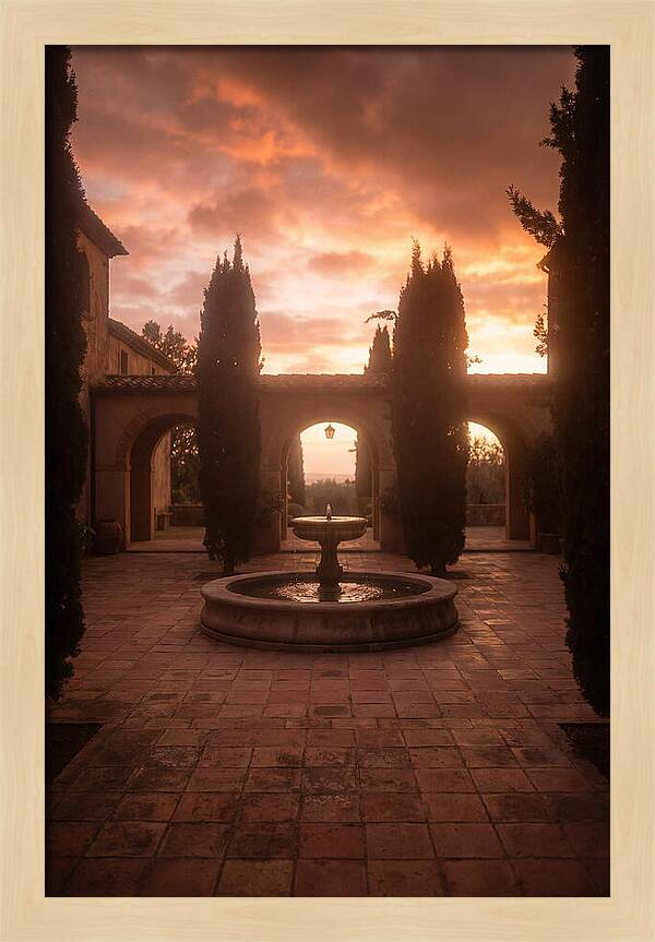 Courtyard Serenity At Dusk