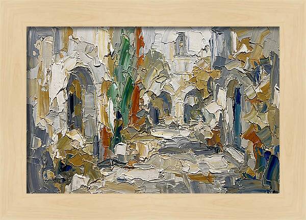 Courtyard Serenity In Palette Knife
