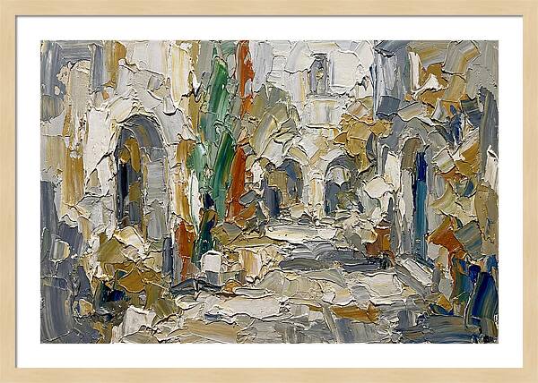 Courtyard Serenity In Palette Knife