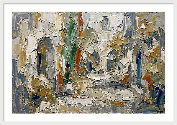 Courtyard Serenity In Palette Knife